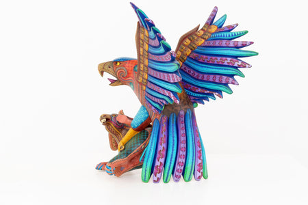 Alebrije - Águila cazadora de conejos - Guuze' - Arte Huichol - Marakame