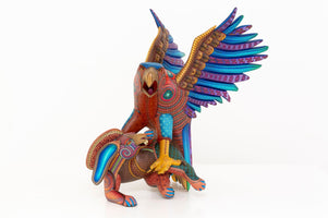 Alebrije - Águila cazadora de conejos - Guuze' - Arte Huichol - Marakame