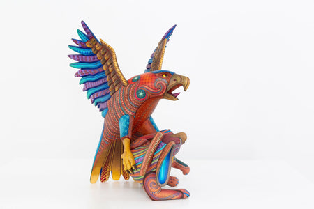 Alebrije - Águila cazadora de conejos - Guuze' - Arte Huichol - Marakame