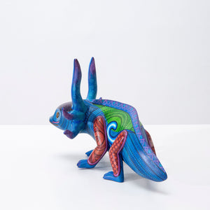 Alebrije - Axolote azul - Arte Huichol - Marakame