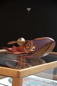 Alebrije - Ballena con bebé - Arte Huichol - Marakame