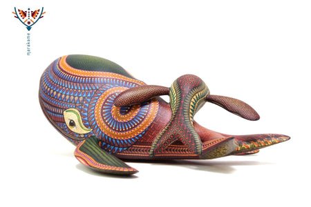 Alebrije - Ballena con bebé - Arte Huichol - Marakame