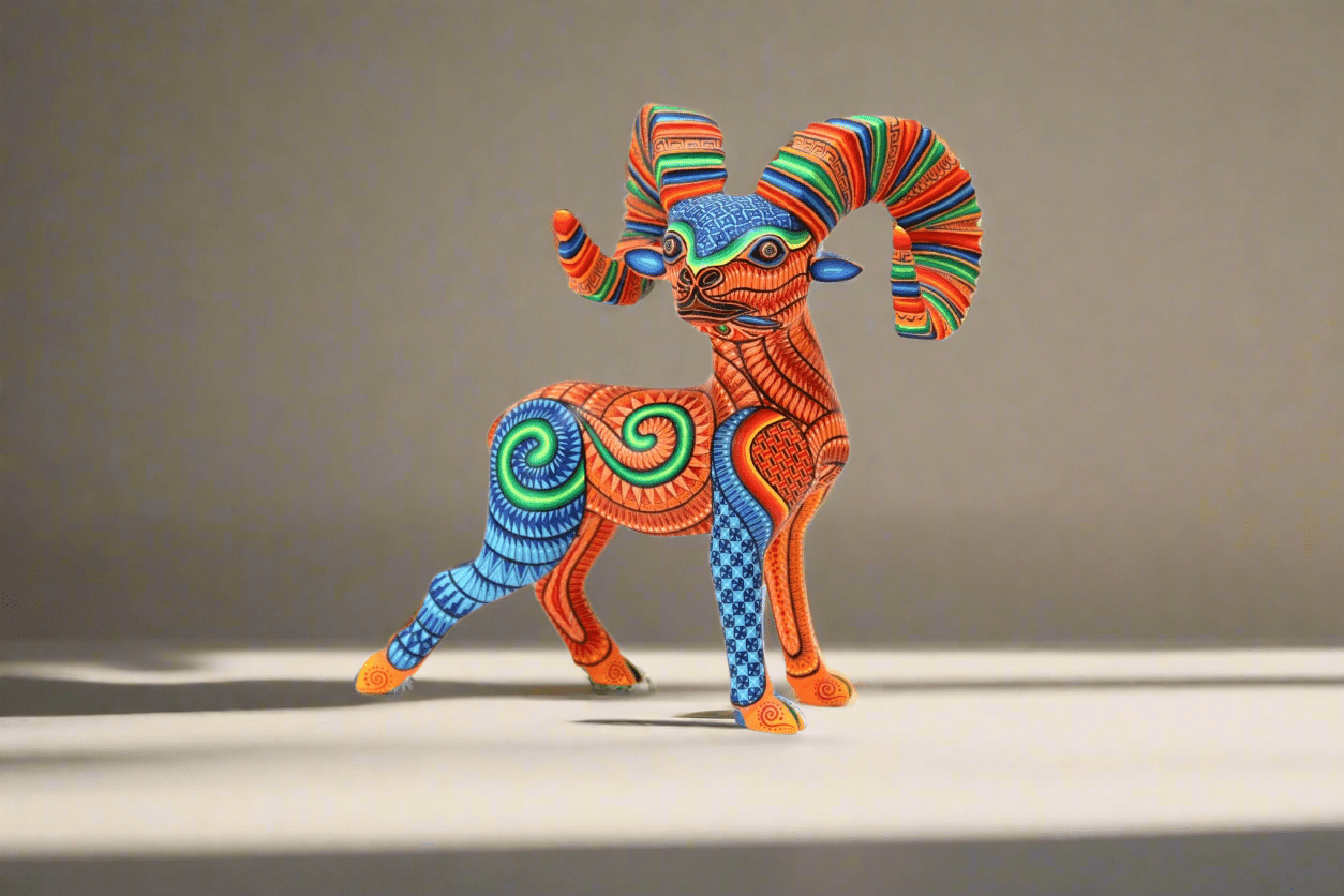 Alebrije - Cimarrón - Arte Huichol - Marakame