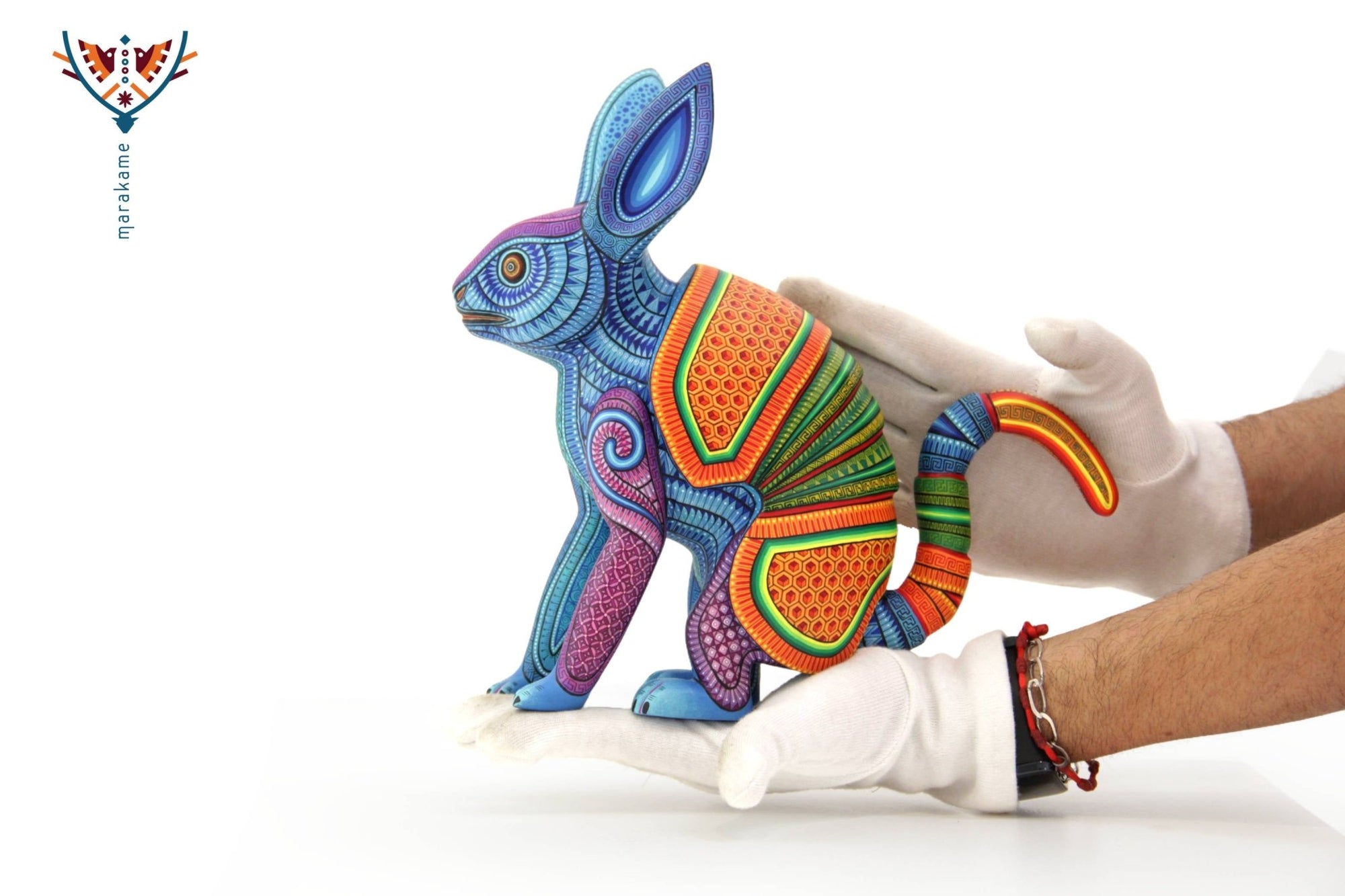 Alebrije - Conejo Armadillo - Arte Huichol - Marakame