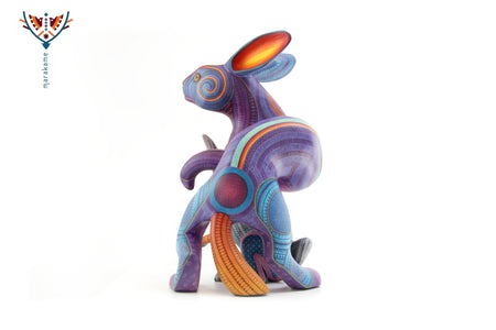 Alebrije - Conejo con cría - Arte Huichol - Marakame