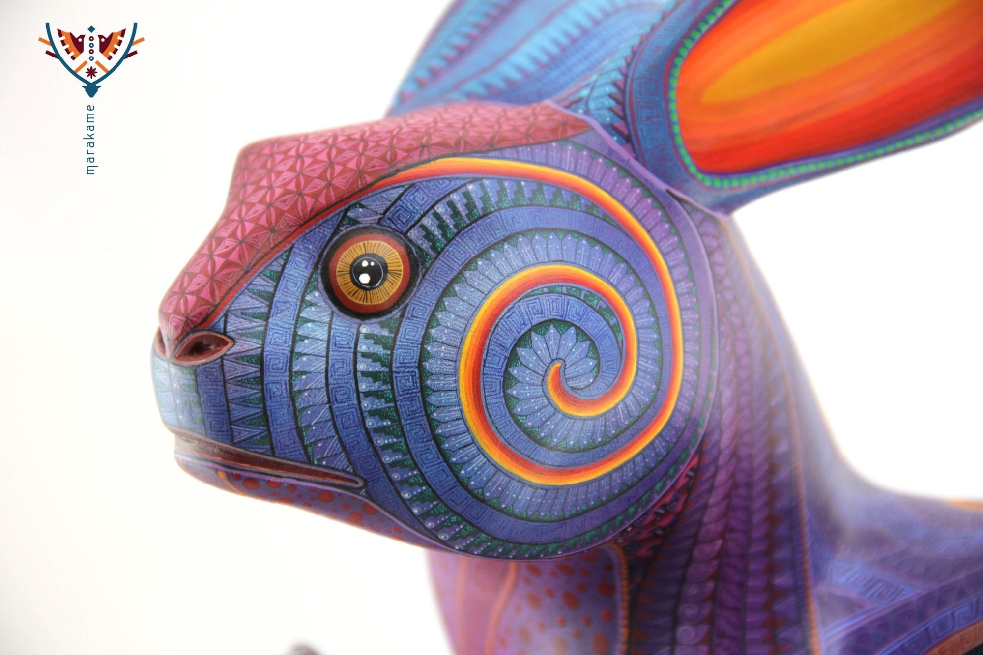 Alebrije - Conejo con cría - Arte Huichol - Marakame