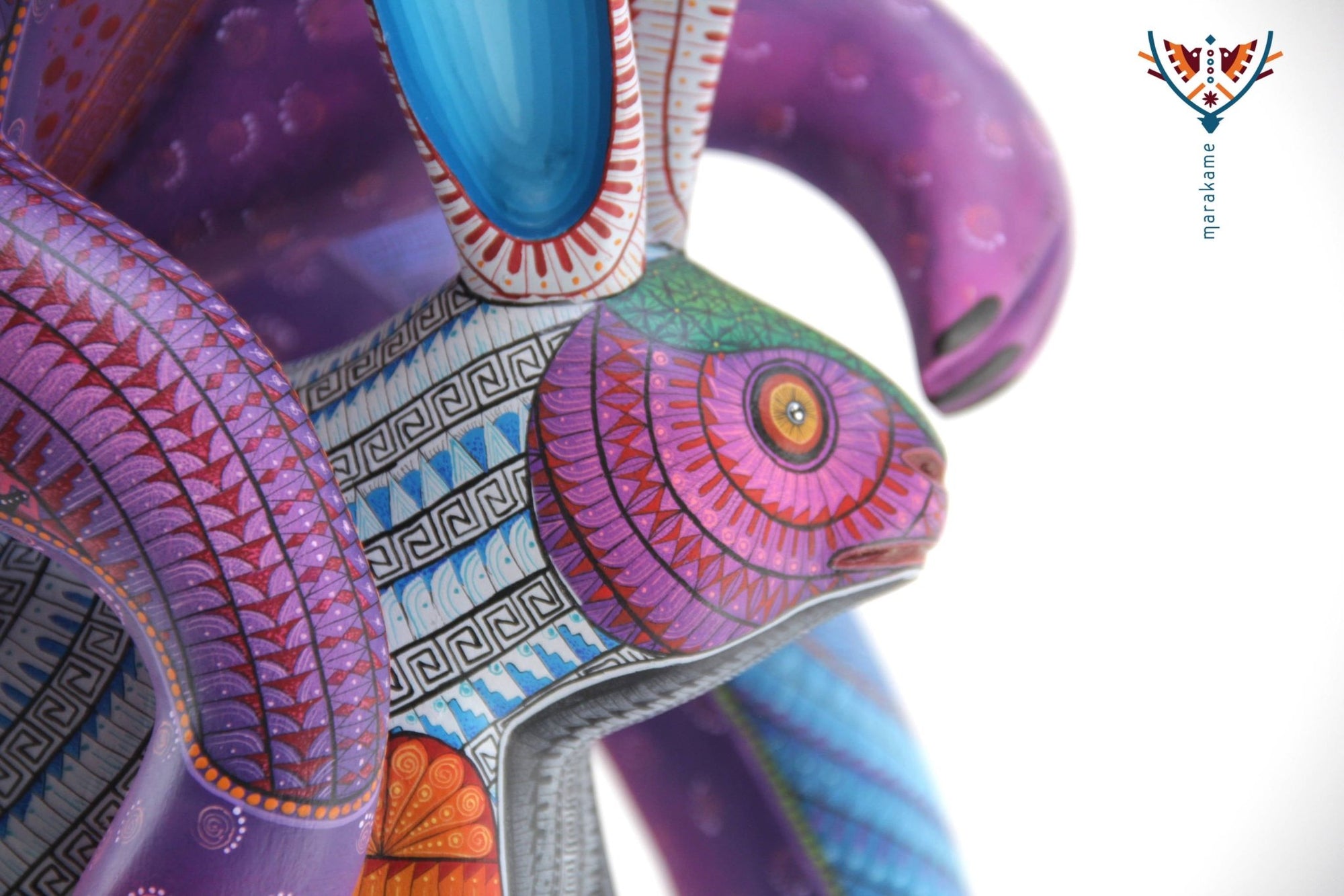 Alebrije - Conejo con cría - Arte Huichol - Marakame