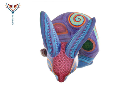 Alebrije - Conejo con cría - Arte Huichol - Marakame