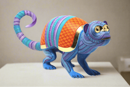 Alebrije - Fusión Simio Armadillo - Arte Huichol - Marakame