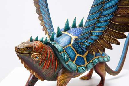 Alebrije - Fusion Tortuga Iguana Águila Chango - Arte Huichol - Marakame