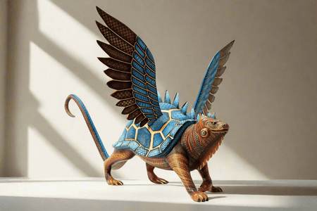 Alebrije - Fusion Tortuga Iguana Águila Chango - Arte Huichol - Marakame