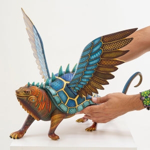 Alebrije - Fusion Tortuga Iguana Águila Chango - Arte Huichol - Marakame