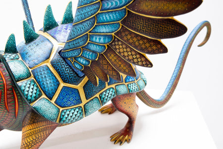 Alebrije - Fusion Tortuga Iguana Águila Chango - Arte Huichol - Marakame