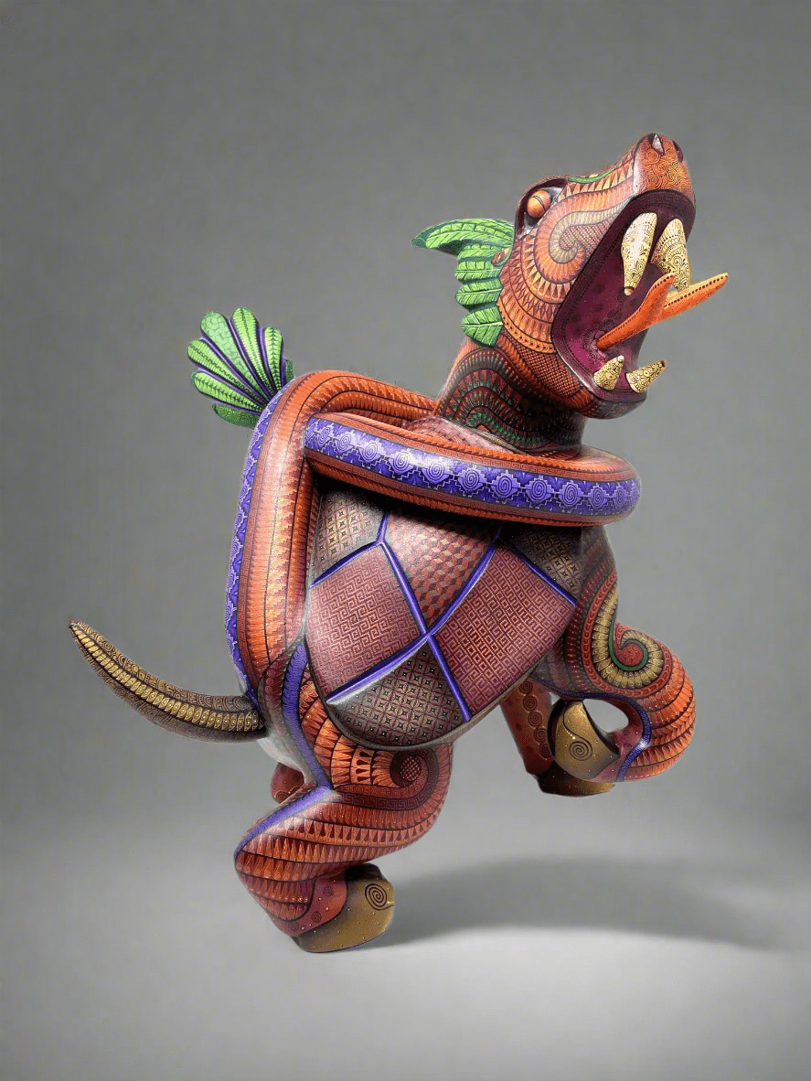 Alebrije - Fusión Zapoteca Serpiente - Venado - Tortuga - Arte Huichol - Marakame