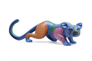 Alebrije - jaguar mexicano azul - Arte Huichol - Marakame