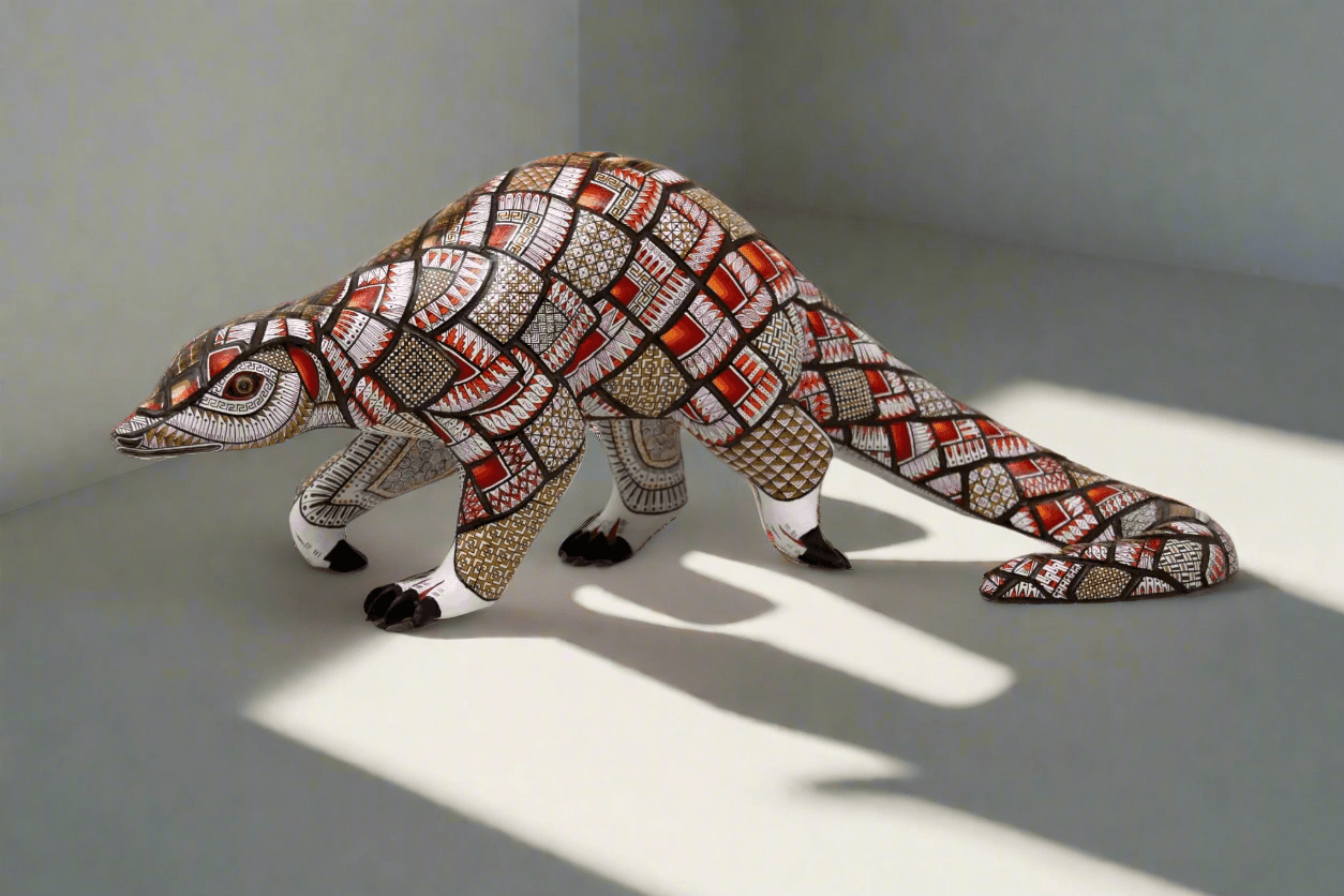 Alebrije - Pangolín andante - Arte Huichol - Marakame