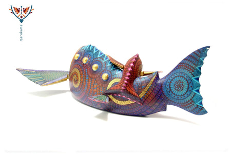 Alebrije - Pez con cría - Arte Huichol - Marakame