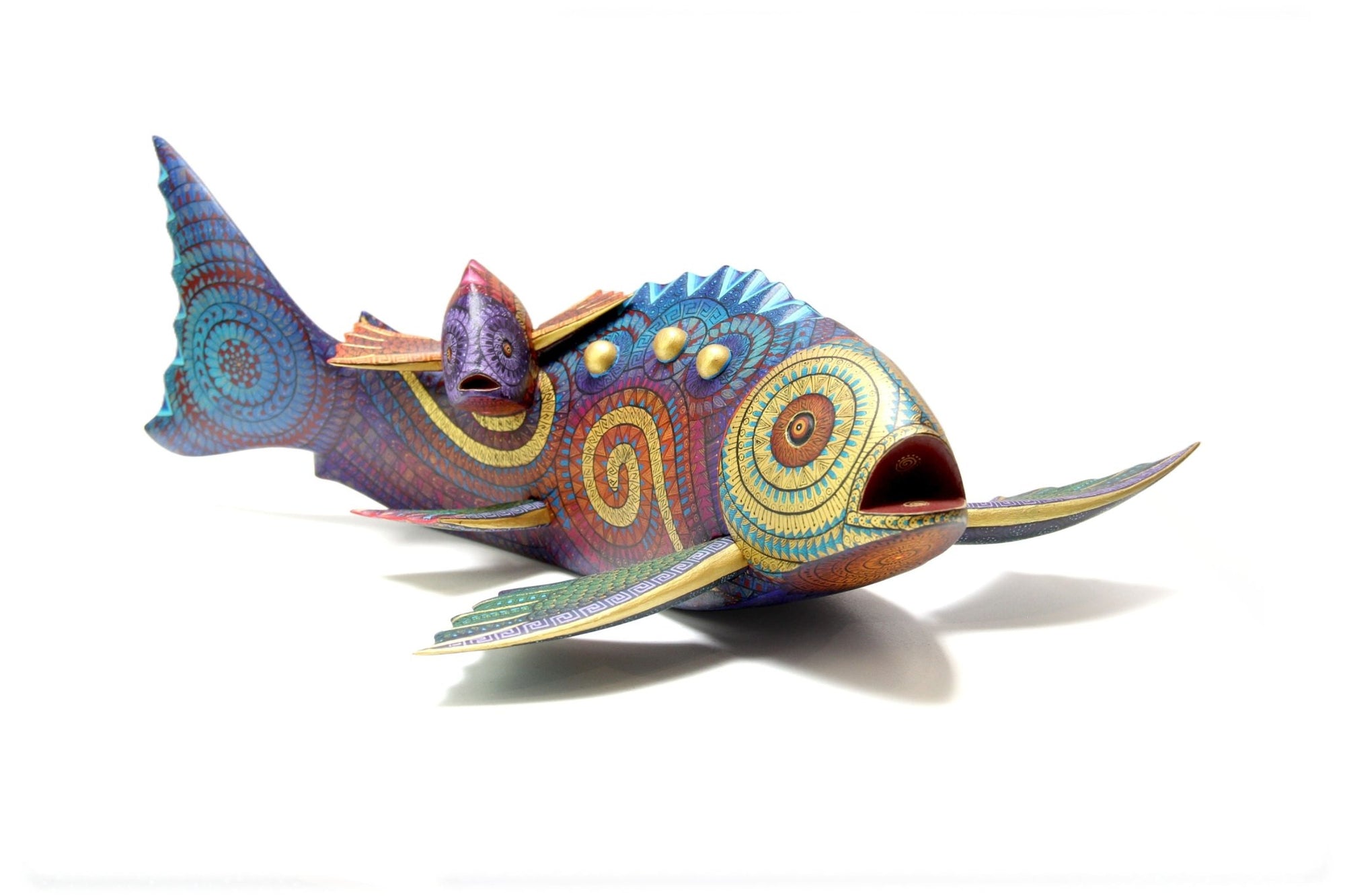 Alebrije - Pez con cría - Arte Huichol - Marakame