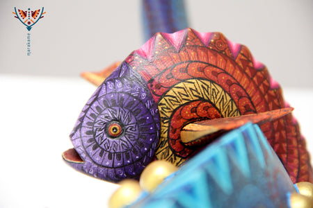 Alebrije - Pez con cría - Arte Huichol - Marakame