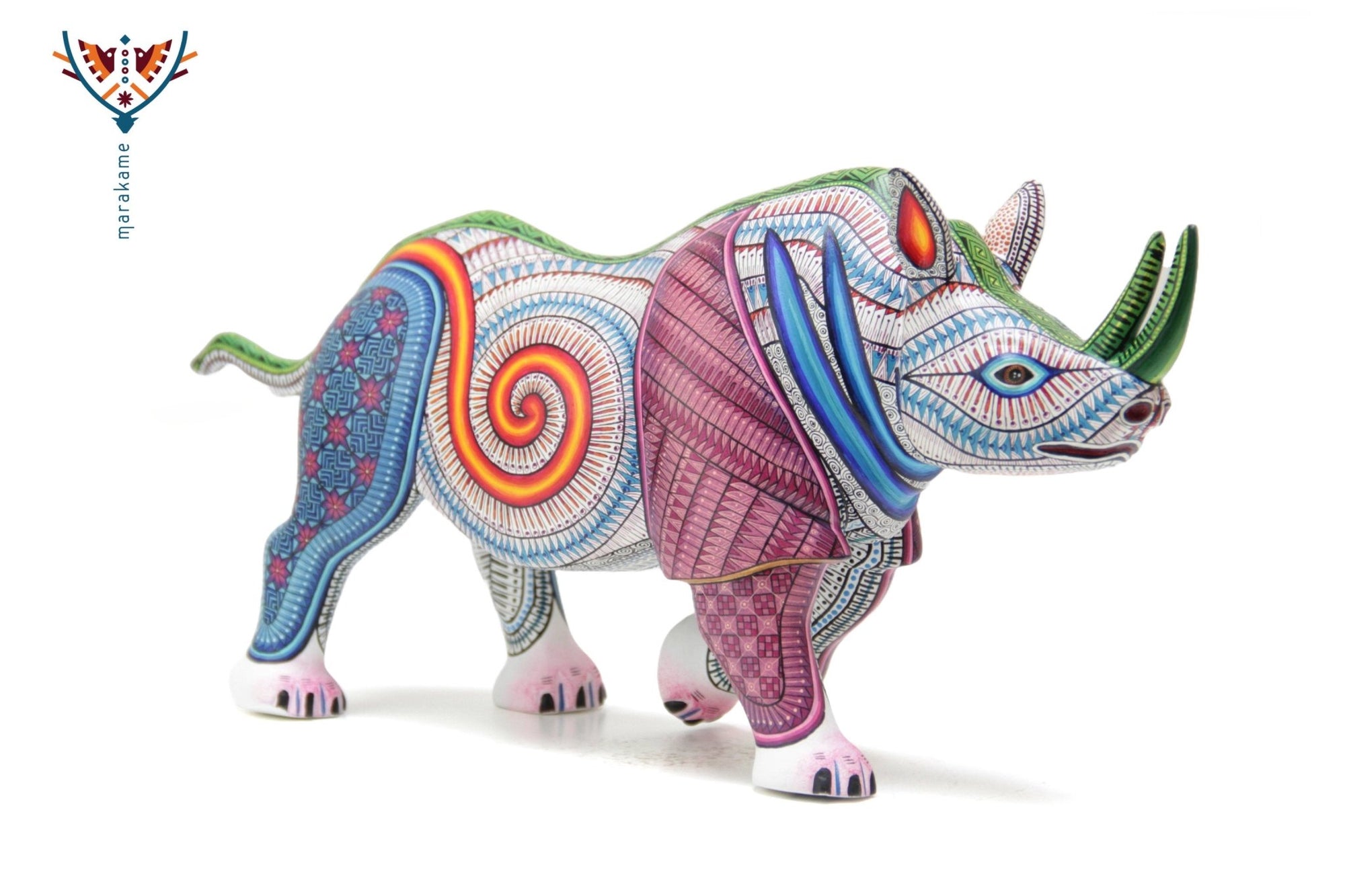 Alebrije - Rinoceronte - Arte Huichol - Marakame