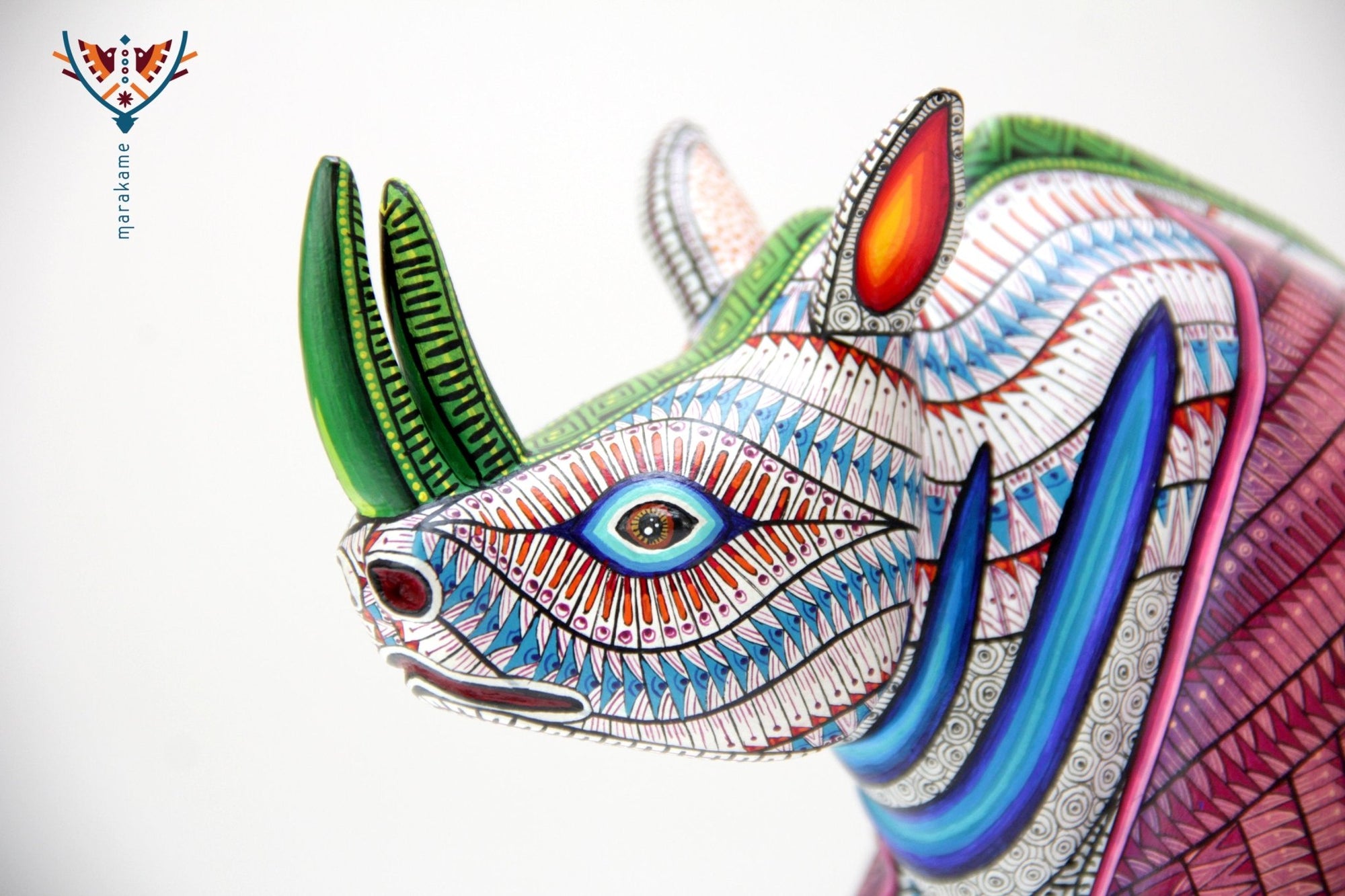 Alebrije - Rinoceronte - Arte Huichol - Marakame