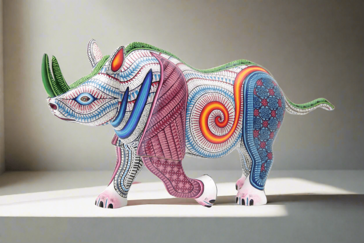 Alebrije - Rinoceronte - Arte Huichol - Marakame