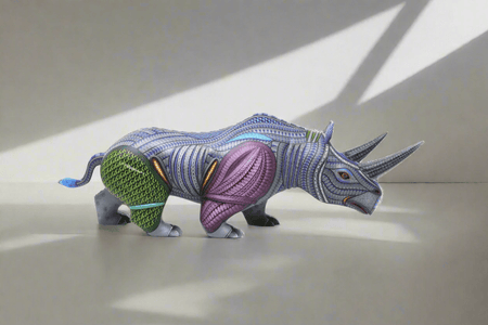 Alebrije - Rinoceronte naguidxi - Arte Huichol - Marakame