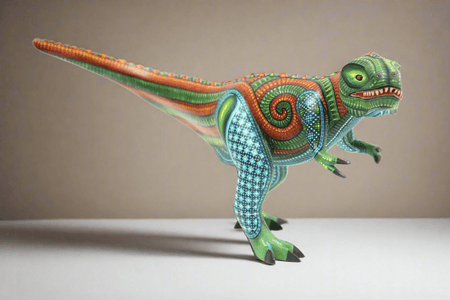 Alebrije - T - Rex I - Arte Huichol - Marakame