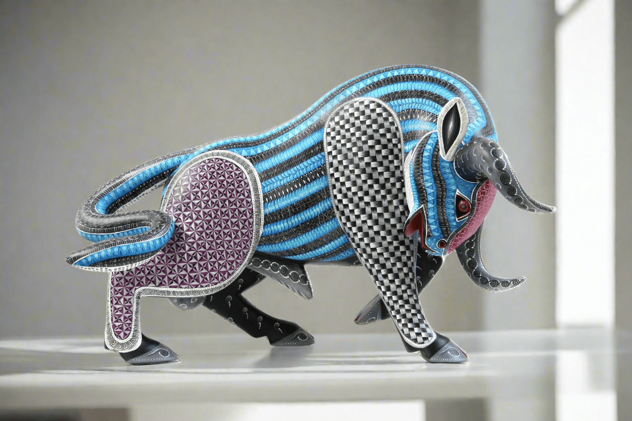 Alebrije Toro - Goon ngola - Arte Huichol - Marakame