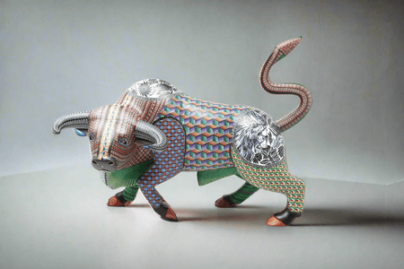 Alebrije Toro - Yuze die' - Arte Huichol - Marakame