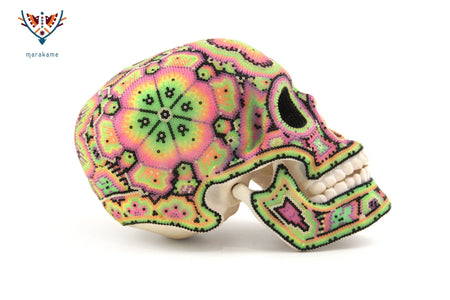 Calavera Huichol - Neón I - Arte Huichol - Marakame