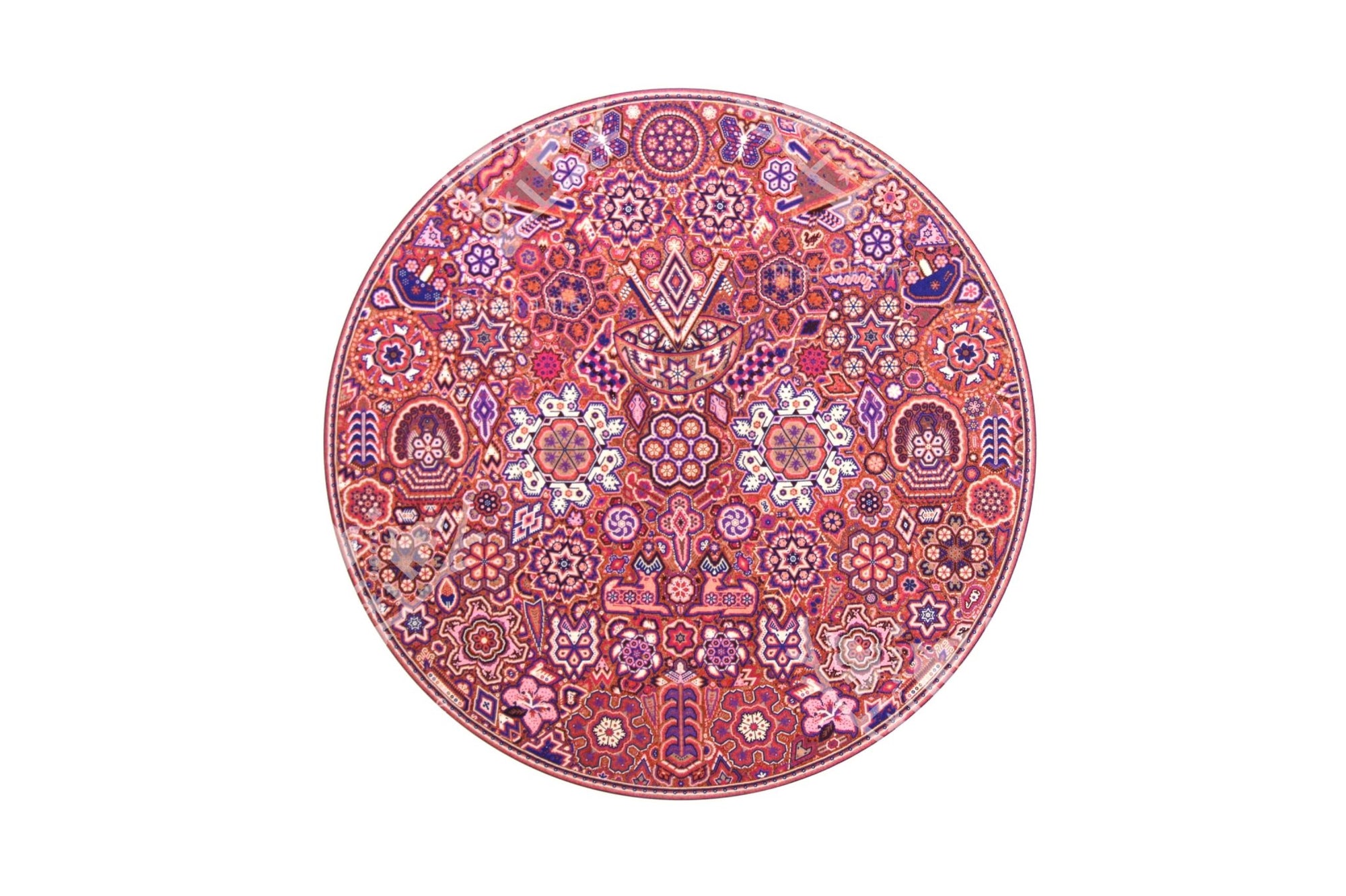 Jícara sagrada en el reino de Wirikuta - 30 x 30 cm. - 12 x 12 in. - 01/10 - Arte Huichol - Marakame