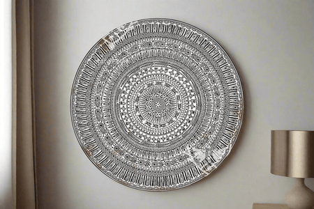 Nierika de Estambre Círculo Huichol - La chuparrosa empeyotada - 160 cm. - Arte Huichol - Marakame