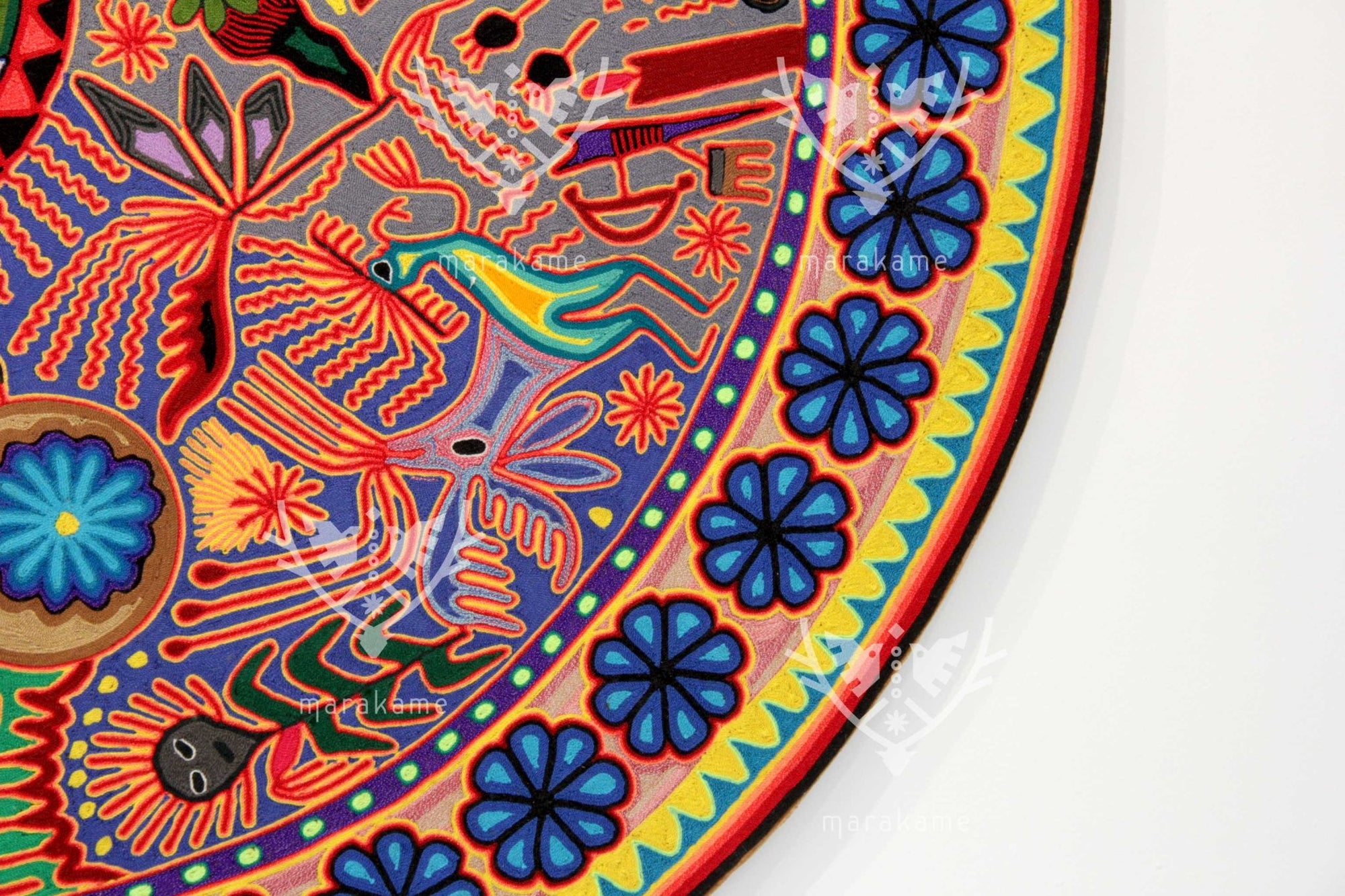 Nierika de Estambre Círculo Huichol - Maxa Yawi - 120 cm. - Arte Huichol - Marakame