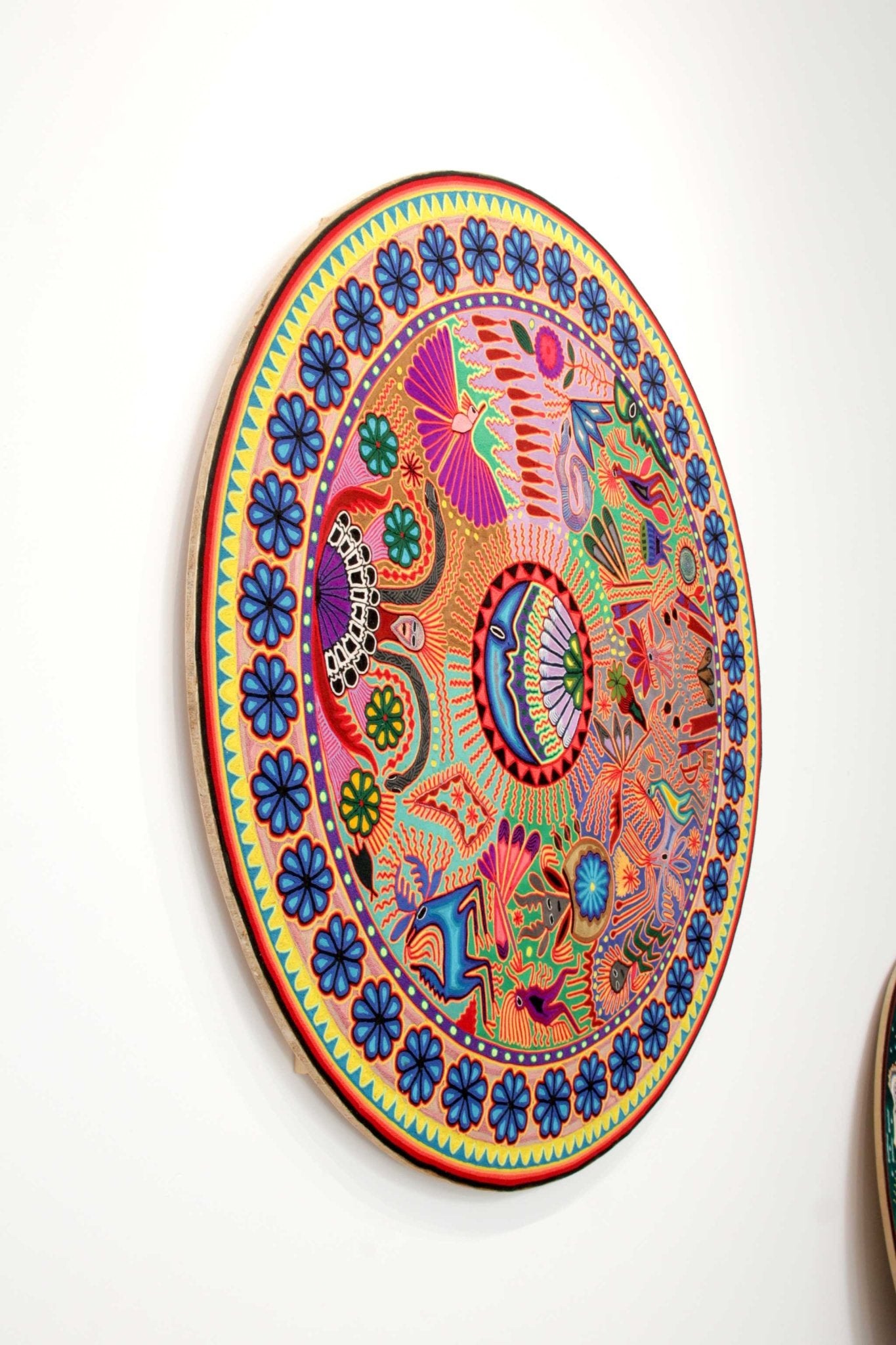 Nierika de Estambre Círculo Huichol - Maxa Yawi - 120 cm. - Arte Huichol - Marakame