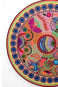 Nierika de Estambre Círculo Huichol - Maxa Yawi - 120 cm. - Arte Huichol - Marakame