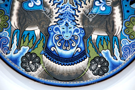 Nierika de Estambre fino Círculo Huichol - Ikú ewi - 60 cm. - Arte Huichol - Marakame