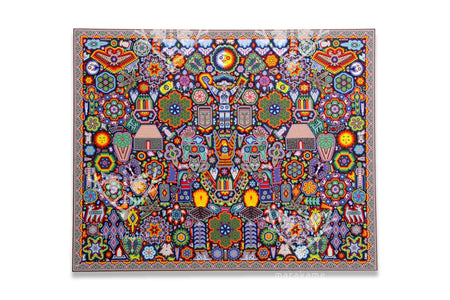 Preventa - Nierika de Chaquira Arte Huichol - Tseriekame y Tunuame - 150 x 120 cm. - Arte Huichol - Marakame