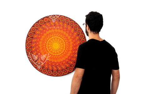 Preventa - Nierika de micro chaquira Círculo Huichol - Xawe k+pi - 80 cm. - Arte Huichol - Marakame