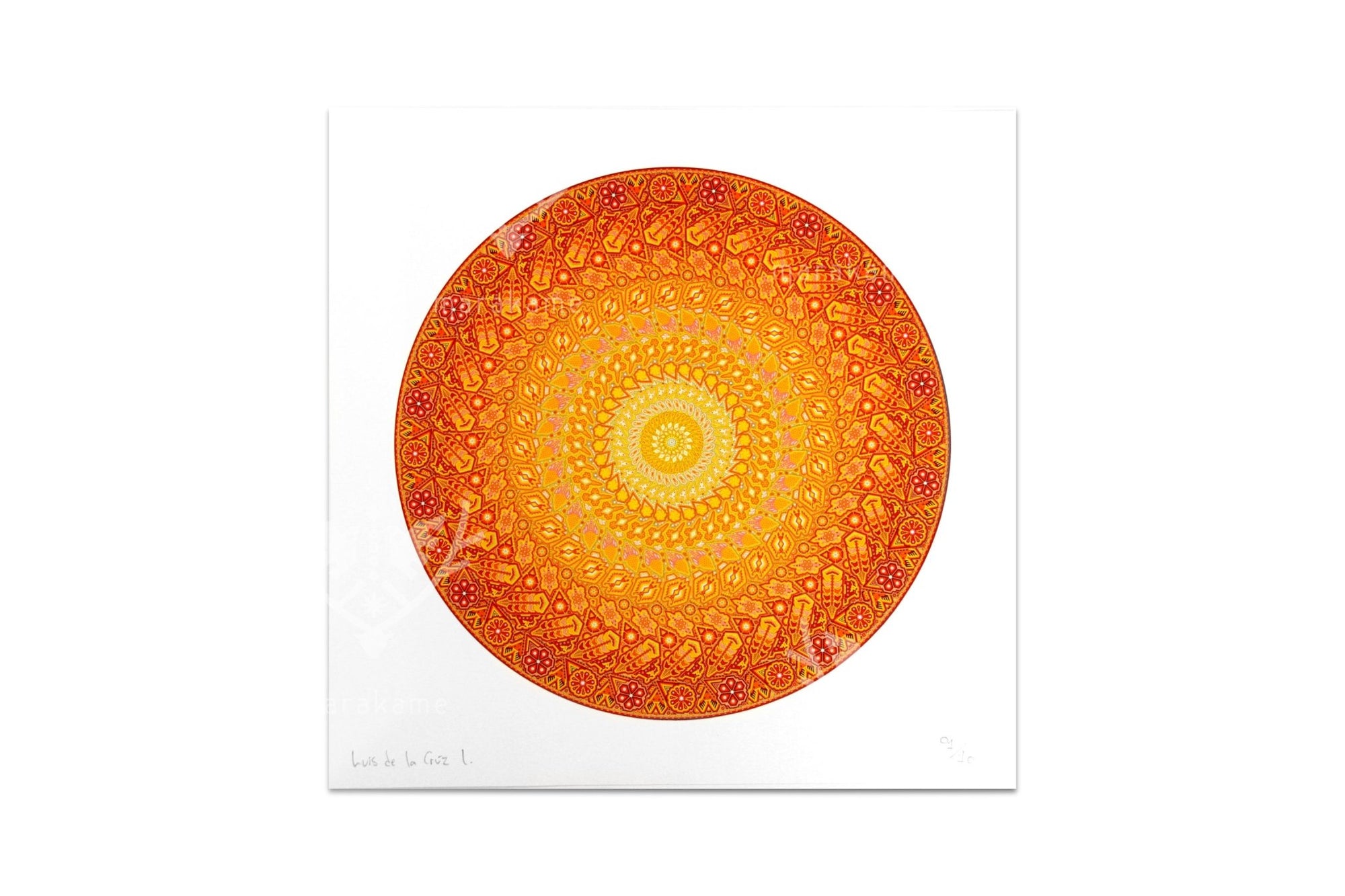 Tawexika Nuestro Padre Sol - 30 x 30 cm. - 12 x 12 in. - 01/10 - Arte Huichol - Marakame